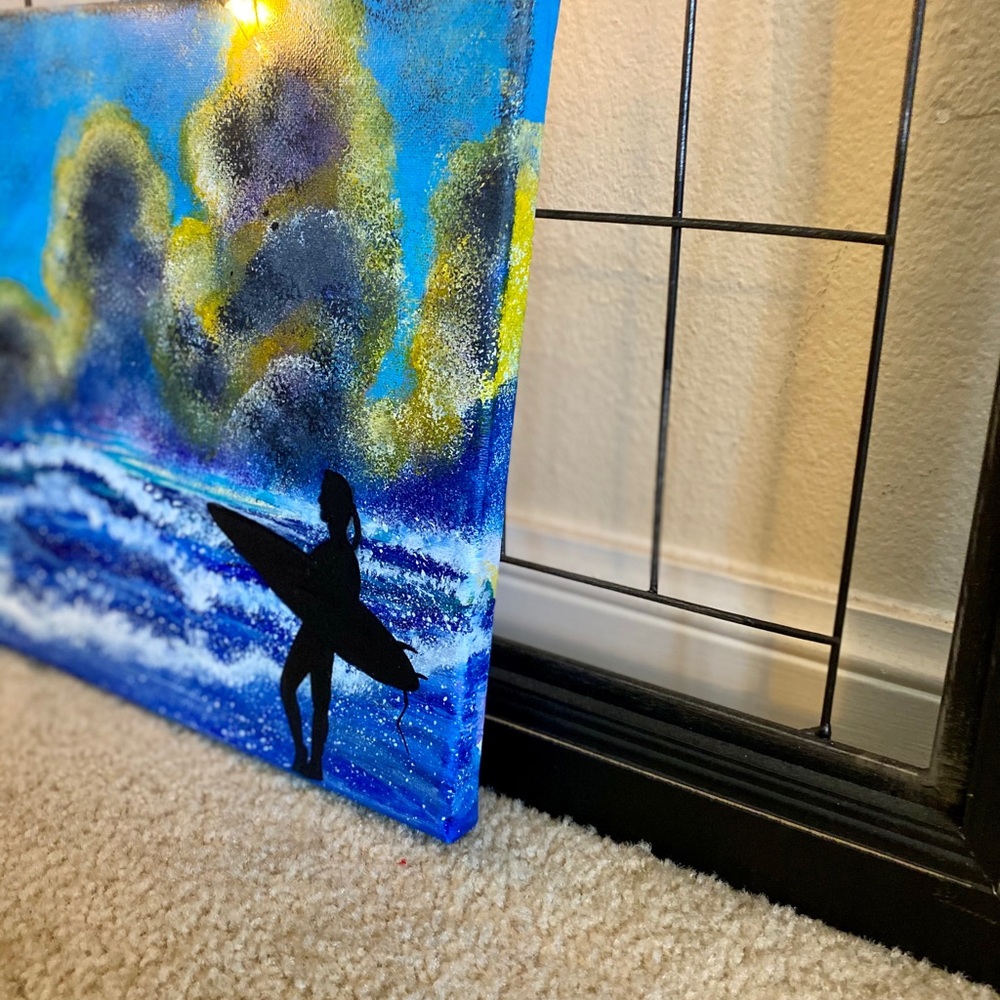 Sunset surfing painting - Picture 4 of 4